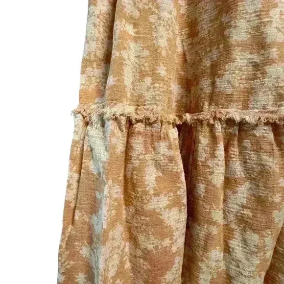 Free People Ellis Neutral Peasant Smocked Dress Size Small Boho Maxi Cottagecore - Picture 5 of 13